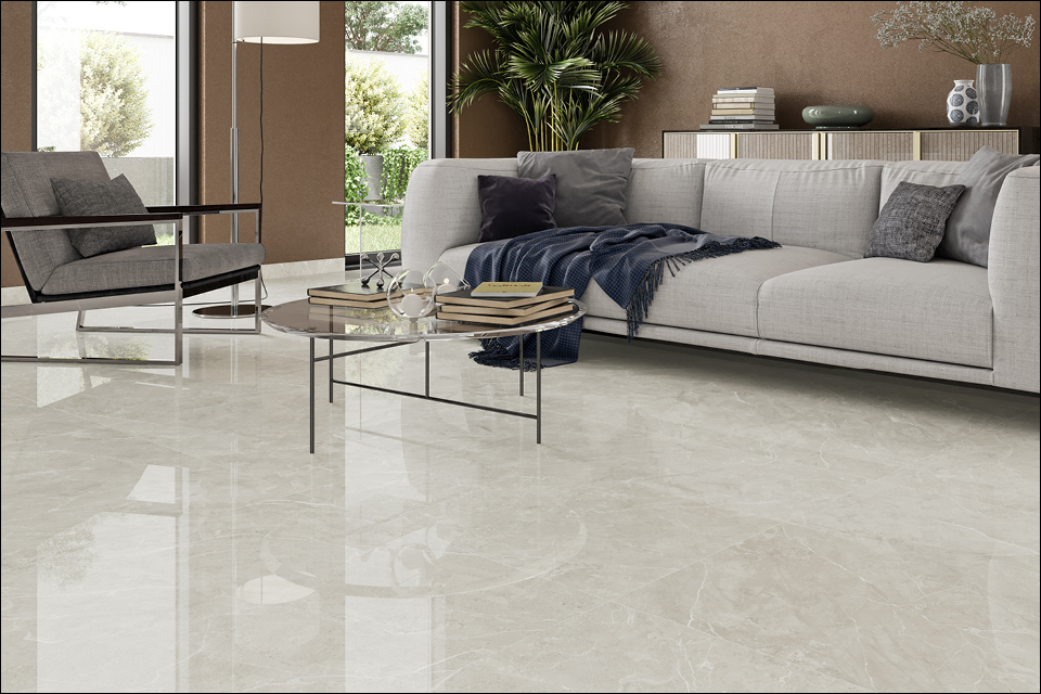 Marbles Wells Cream Glans 60x60 Douglas & Jones tegels